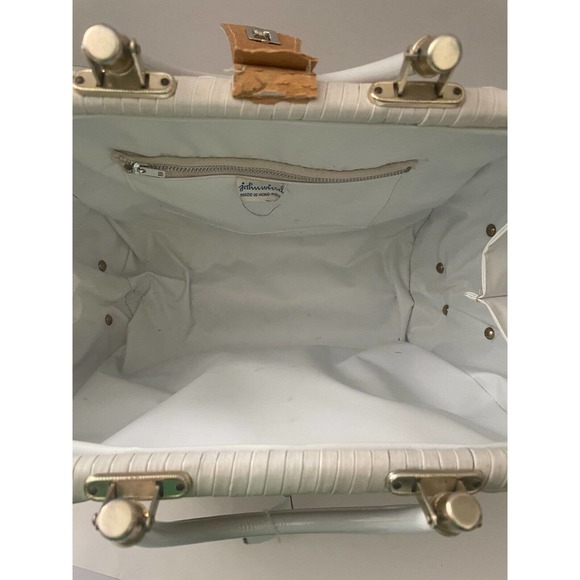 John Wind Vintage Woven Wicker Retro 70's Style Hand Bag Purse - Picture 9 of 11